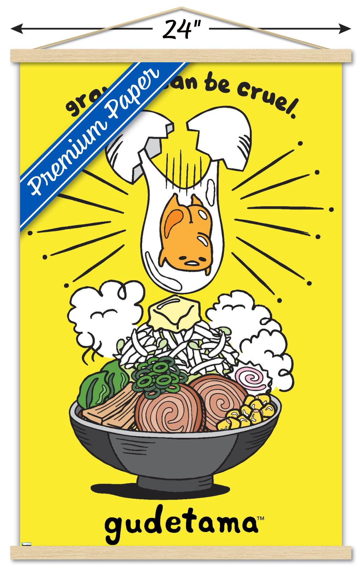 Gudetama - GraVity Wall Poster with Wooden Magnetic Frame, 22.375" x 34"