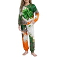 thumbnail image 2 of Girls Boys St. Patrick's Day Outfits 2PC Comfy Casual Printed Long Sleeve Pullover Top with Pants Sets with Pockets Green 11 15-16 Years, 2 of 9