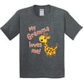 thumbnail image 3 of Inktastic My Gramma Loves Me Cute Giraffe Youth T-Shirt, 3 of 5