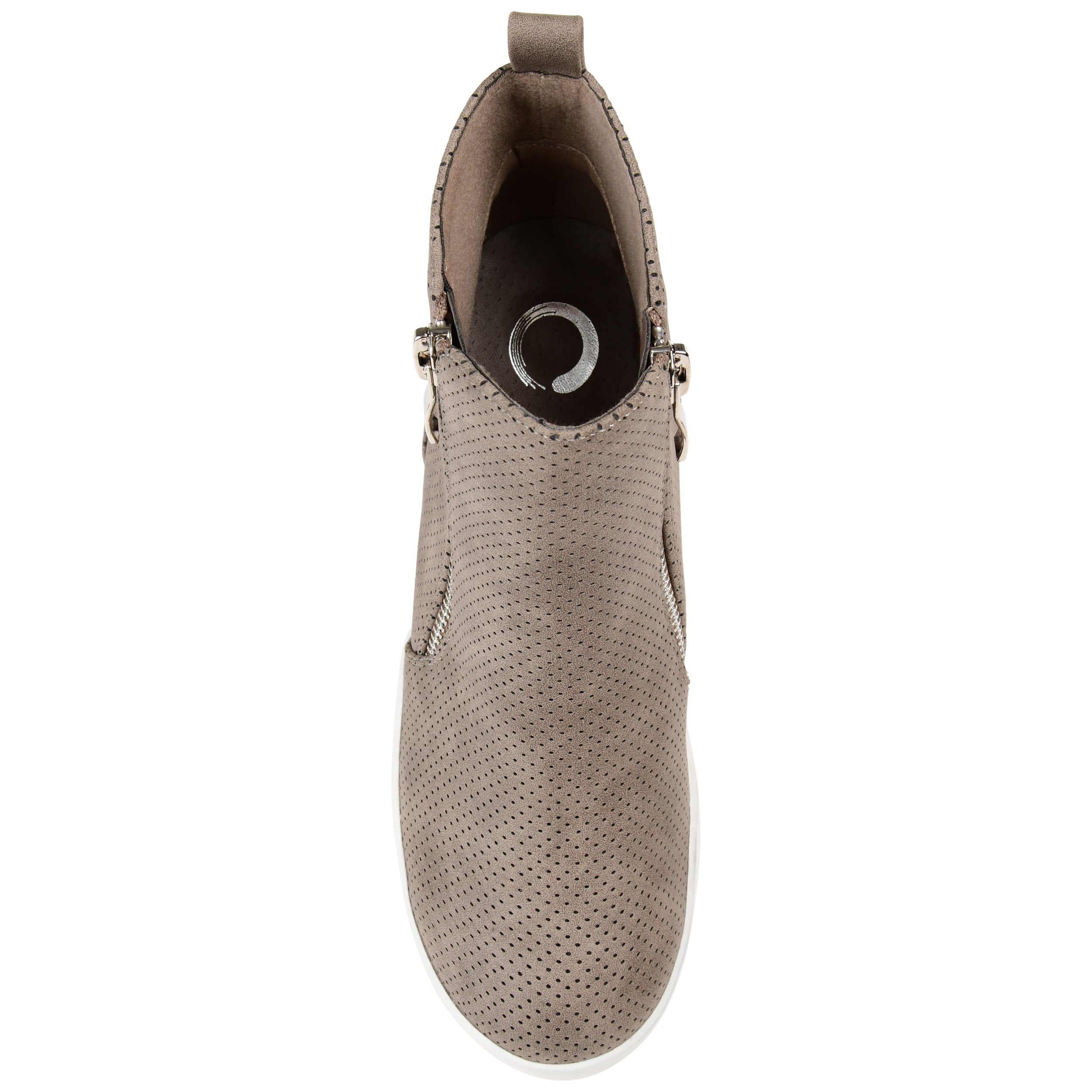 Journee Womens Pennelope Round Toe Double Zip Wedge Sneakers, Widths Available