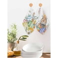thumbnail image 2 of Easter Bunny Kitchen Dish Towels for Drying Dishes Set of 3, Colorful Easter Eggs Eucalyptus Leaves Weeping Waffle Weave Microfiber Hand Tea Bathroom Towels Quick Dry & Absorbent Towel 12x12, 2 of 7