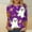 Purple, variant on 2025 Women's Plus Size Tunic Tops - Funny Halloween Novelty Shirts, 3/4 Length Sleeve Crew Neck Blouse, Loose Fit Casual Fall Winter Tops