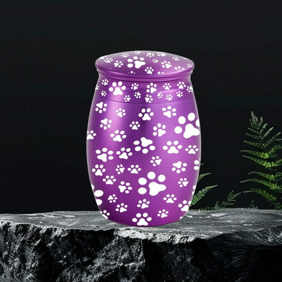 Metal Pet Urn Engraved Dog Paw Memorial Pet Urn Funeral Small Animals Cats Urns
