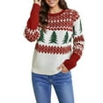 thumbnail image 4 of Christmas Sweaters for Women Winter Knitted Pullover Long Sleeve Crewneck Soft Warm Holiday Womens Christmas Sweater Red L, 4 of 4