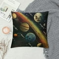 thumbnail image 2 of Creowell Throw Pillow Cover Outer Space Solar System Decorative Pillow Cases Home Decor Square Pillowcases 20x20in, 2 of 5