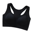 thumbnail image 4 of Shrysg Women's Wireless Push-Up Bralette Solid Color Breathable T-Back Everyday Bra Light Support Casual Underwear Black, 4 of 6