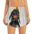 thumbnail image 2 of Pofeuu Dachshund Sitting in Bathtub Print Women's Athletic Shorts Running Workout Shorts Tummy Control Quick Dry Gym Shorts with Pockets Double layer sports shorts-Medium, 2 of 7