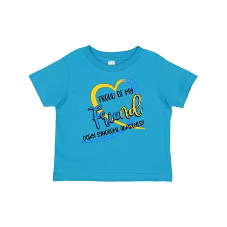 

Inktastic Proud of My Friend Down Syndrome Awareness Heart Ribbon Gift Baby Boy or Baby Girl T-Shirt