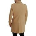 thumbnail image 3 of Holiday Clearance! AIEOTT Wool Mid Length Trench Coat Men Single Breasted Pea Coat Business Trench Coat Big and Tall Wool Coat with Pockets, 3 of 6