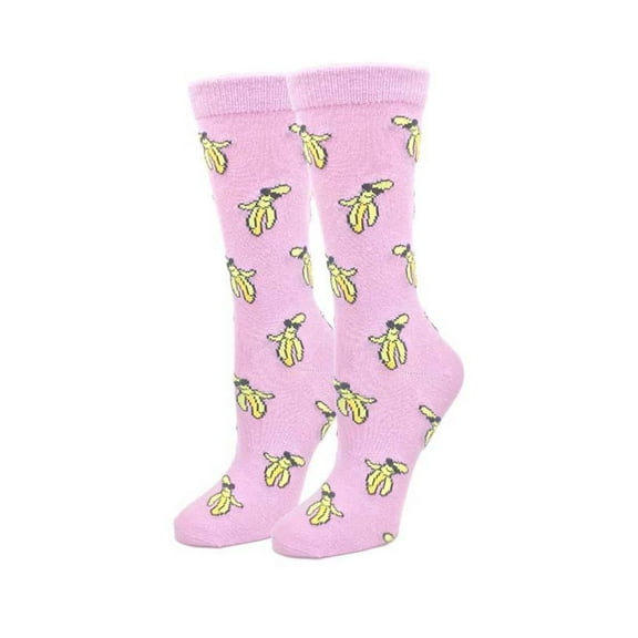 Hot Bananas One Size Fits Most Purple Ladies Crew Socks