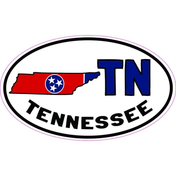 5inx3in Oval TN Tennessee Sticker Vinyl Car Bumper Decal Luggage Stickers