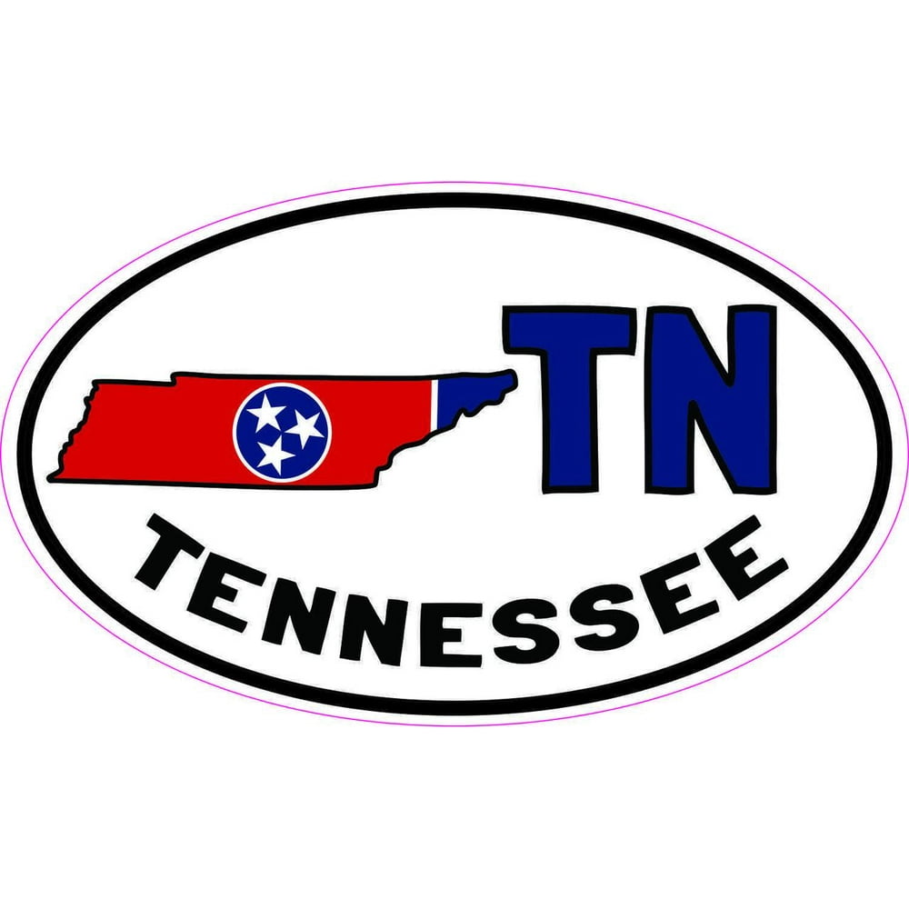 5inx3in Oval TN Tennessee Sticker Vinyl Car Bumper Decal Luggage