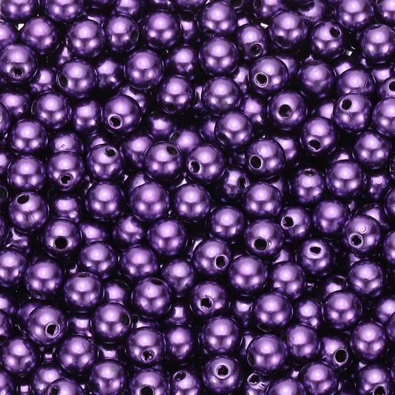Uxcell Round Color Pearl Beads, 2200 Pcs 6mm Faux Pearls Beads, Dark Purple