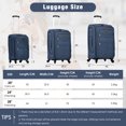 thumbnail image 6 of Luggages Set of 5, Softshell Suitcase with TSA Lock and Upright Spinner for Men Women, Carry On Luggages for Travel, (20"+24"+28"+a Travel Duffel Bag+a Toiletry Bag), Dark Blue, 6 of 7