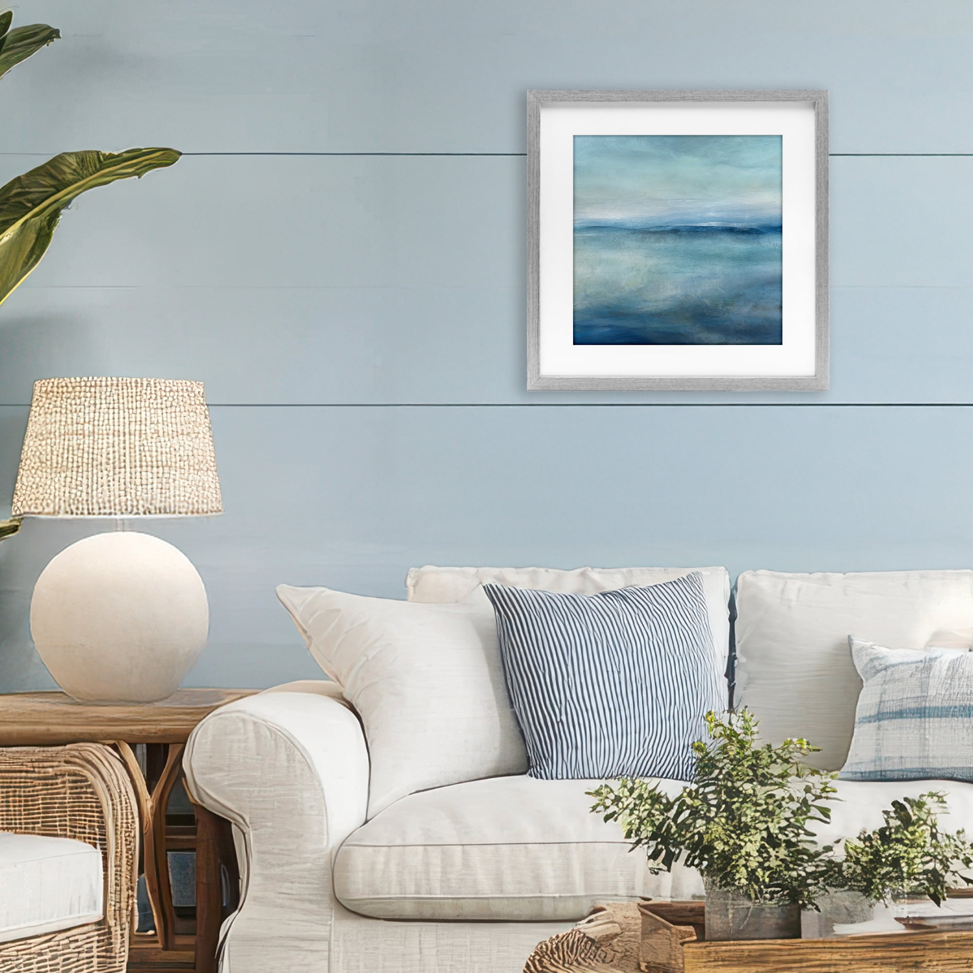 Stupell Industries Misty Blue Coastal Horizon Gray Framed Print Under Glass, design by Carol Robinson