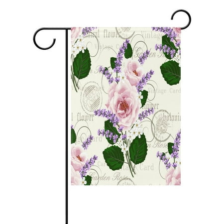 Shabby Chic Outdoor POPCreation Shabby Chic Floral Garden Flag Vintage Flower Outdoor Flag Home Party 28x40 inches ()