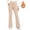 Beige, variant on Women's Fleece Lined Flare Leggings with Pockets High Waisted Thermal Warm Bootcut Yoga Pants Winter Casual Trousers 8 Colors S-XXL