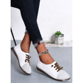 thumbnail image 3 of Women's Two-Tone Genuine Leather Casual Shoes - Comfortable Slip-On Flat Walking Shoes with Brown Laces, 3 of 3