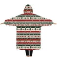 thumbnail image 2 of Oversized Wearable Blanket Hoodie,Red Christmas Deer and Tree Pattern Sherpa Blanket Hoodie with Super Pockets,Super Warm Fuzzy Pullover for Women & Men, 2 of 6