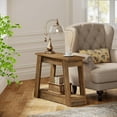 thumbnail image 3 of Tribesigns Wood End Table, Rustic Narrow Side Table with 2 Storage Shelves for Living Room, Bedroom (1), 3 of 5