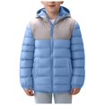 thumbnail image 3 of Splozh Boys' Winter Jacket Heavyweight Quilted Puffer Jacket Insulated Hooded Outerwear Coat for Boys,Blue 6-8 Years, 3 of 6