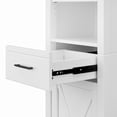 Bush Furniture Key West Tall Bathroom Storage in White Ash