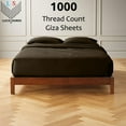 thumbnail image 4 of 21 Inch Extra Deep Pockets -Queen XL Giza 1000-Thread-Count Cotton 6-PC Sheet Set - Chocolate, 4 of 7