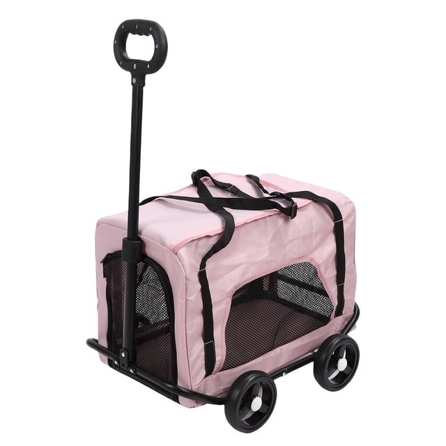 Transportín Con Ruedas Para Perros Pequeños Y Gatos, Transportín Compacto Y Plegable Con Asa Telescópica, Cojín Desmontable Y Lavable, Ideal Para Acampadas Y Viajes