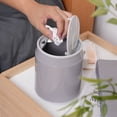 thumbnail image 6 of Cosmug Mini Trash Can Desktop Small Wastebasket with Lid Portable Plastic Countertop Bin Bedroom Office Study Table Organizer Cute Compact Garbage Container A Trash Can, 6 of 7