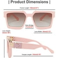 thumbnail image 4 of FEISEDYRetro Flat Top Sunglasses Thick Square Frame Metal Buckle Hip Hop Rapper Men Women B7033, 4 of 11