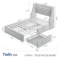 thumbnail image 2 of Greenstell Smart Charging Storage Bed Frame - 900lbs Capacity Noise-Free, Twin, Off White, 2 of 8