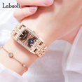 thumbnail image 4 of EXPLOJOY Stylish Ladies Quartz Watch – Diamond-Set Square Dial with Moon Phase and Steel Band, 4 of 9