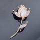 thumbnail image 3 of Broche elegante con diseño de rosa y ópalo, broche de aleación de moda para decoración, regalo para mujer (dorado), 3 of 8