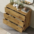 thumbnail image 5 of WAMPAT Large 3-Drawer Nightstand, 36" Wide Wooden Bedside Table with Deep Storage, Modern Oversized End Table for Bedroom, Dark Brown Wood, 5 of 7