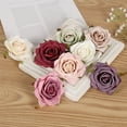 thumbnail image 3 of harmtty 3Pcs Simulation Rose Head Vivid Realistic Ornamental Rolled Multi-layer Petals Artificial Rose Corsage for Wedding, 3 of 8