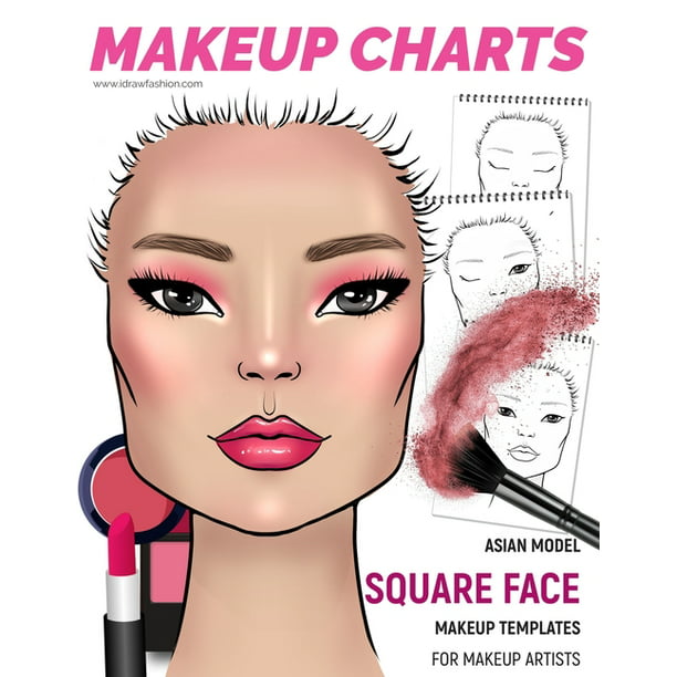 Makeup Charts - Face Charts for Makeup Artists: Asian Model - SQUARE Face Shape [Book]