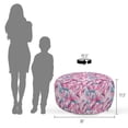 thumbnail image 4 of Floral Pouf Cover with Zipper, Clutter of Tropical Island Flowers and Leaves, Soft Decorative Fabric Unstuffed Case, 30" W X 17.3" L, Pink Dark Turquoise, by Ambesonne, 4 of 5