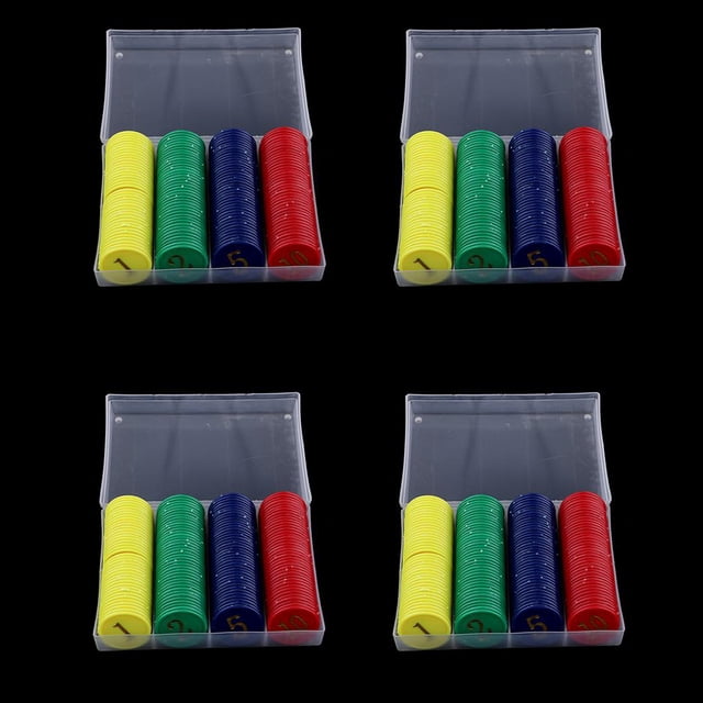 4x Nuevo - de Monedas de Póquer 160 Piezas Fichas de s de Familiar Mahjong Hugo Fichas de póquer de juegos de mesa