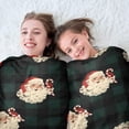 thumbnail image 5 of Green and Black Christmas Plaid Santa Pattern Round Blanket,Comfortable Soft Flannel Throw Blanket,All Season,Warm Lightweight Blankets for Sofa Bed Couch Living Room Chair 60"x60", 5 of 5