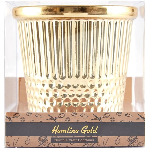 Tacony Hemline Gold Thimble Craft Container- C26
