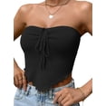 thumbnail image 5 of Lamuusaa Women Tube Top, Strapless Backless Tie-up Irregular Hem Summer Ladies Vest for Club Party, 5 of 7
