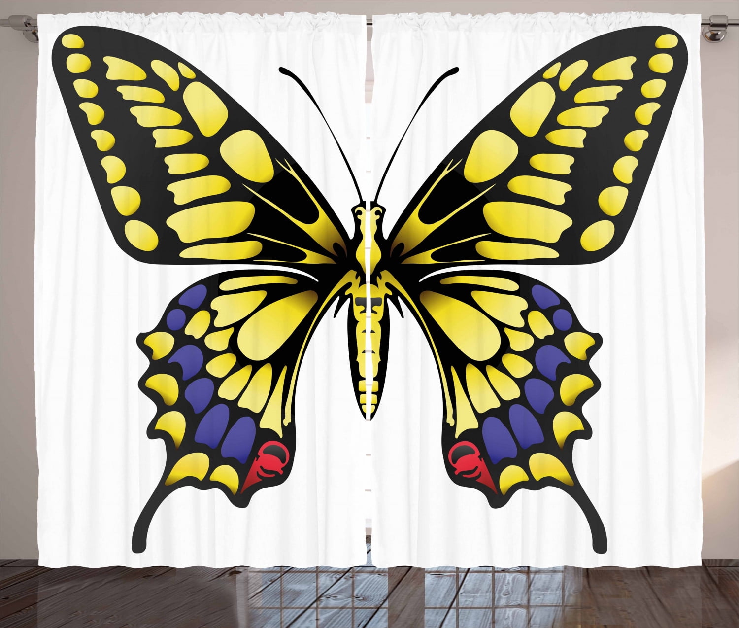 Swallowtail Butterfly Curtains 2 Panel Set Decor 5 Sizes Available Window Drapes 