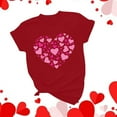 thumbnail image 6 of Awdenio Fashion Tops Womens Valentines Day Short Sleeved T-shirt Love Printed Solid Color Top Short Sleeved Round Neck Tops,Size S-3XL, 6 of 6