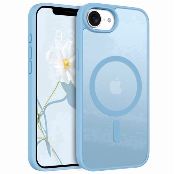 for iPhone 16e/ 17e Case Super Magnetic [Compatible with MagSafe] TPU Protective Translucent Matte Smooth Phone Case for iPhone 16e/17e, Light Blue