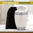 thumbnail image 3 of Forever Lane Classic Cremation Urn for Ashes for Women & Men Aluminum Metal Urn, White, 3 of 7