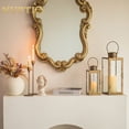 thumbnail image 3 of Nuptio Gold Lanterns Decorative Indoor Outdoor：Farmhouse Candle Holder Lantern for Wedding Centerpiece Front Porch, Patio, Fireplace，1pc Gold, 3 of 11
