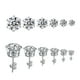 thumbnail image 1 of 6 pares de pendientes sencillos de circonita, pendientes creativos, delicados y elegantes., 1 of 6