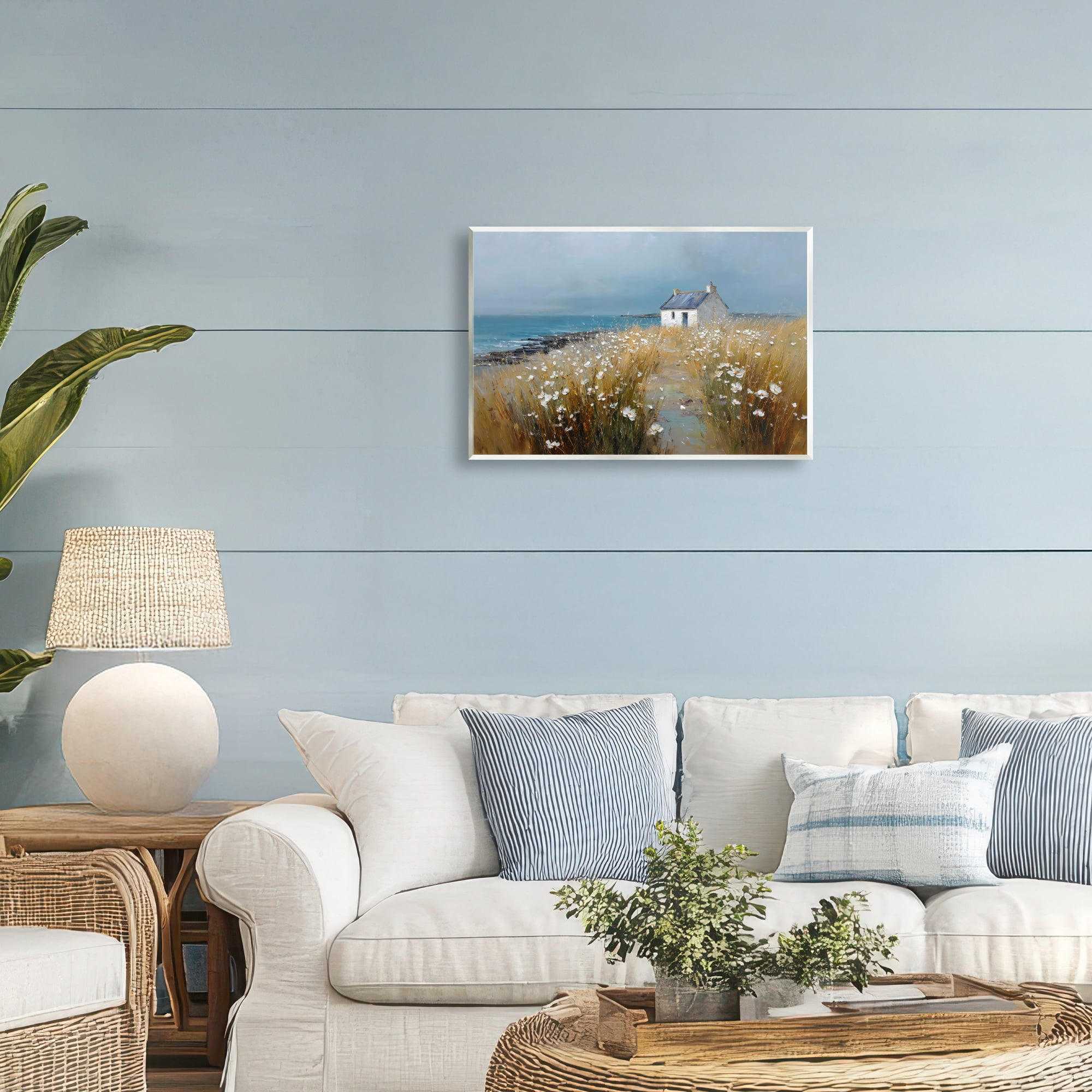 Stupell Industries Oceanfront Cottage Wildflowers Wall Plaque Art, design by Petal Prints Design