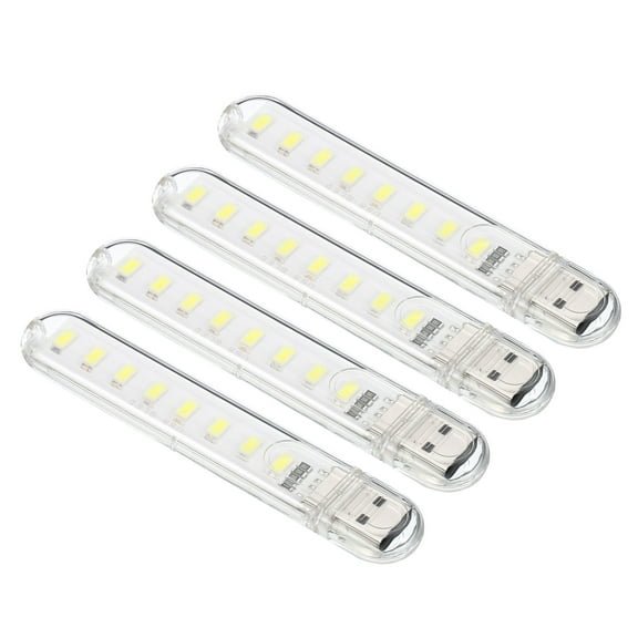 Uxcell 1.7W Mini USB LED Light 6000-6500K Slim Led Light Stick Clear White 4 Pack