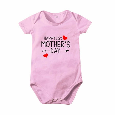 

Mikilon Toddler Baby Girls Boys Short Sleeve Letter Print T-Shirt Jumpsuit Romper Pajama Onesie for Baby Girls 0-3 Months Pink 2023 Deal
